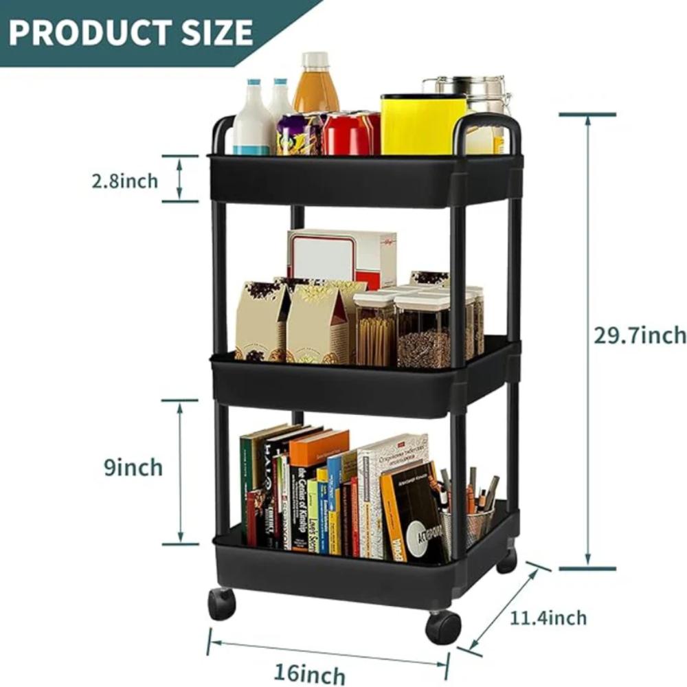 3-Tier Rolling Storage Cart, durable high qualtiy storage cart trolley for home and office storage in Pakistan