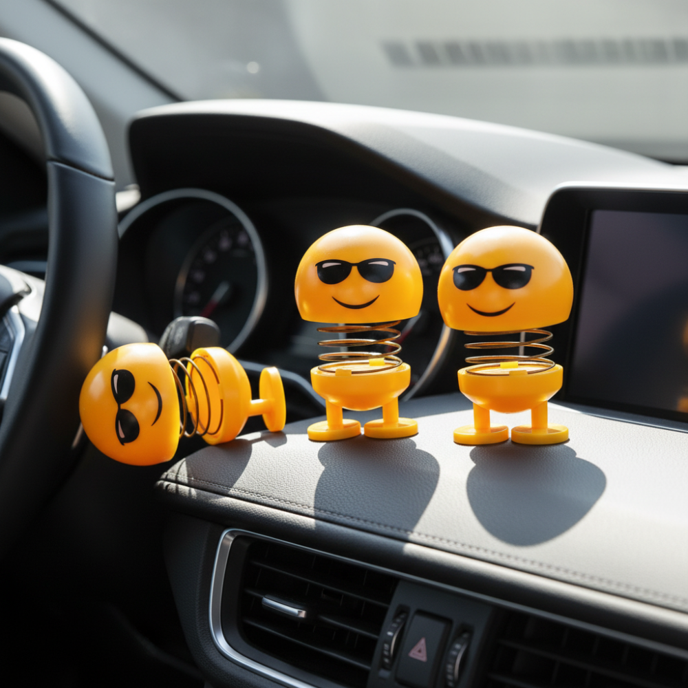 Cute emoji dashboard decoration toy for cars