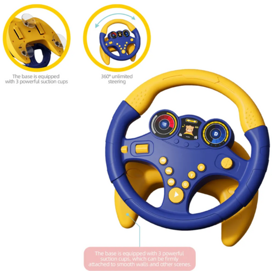 Kids steering wheel driving toy with realistic design