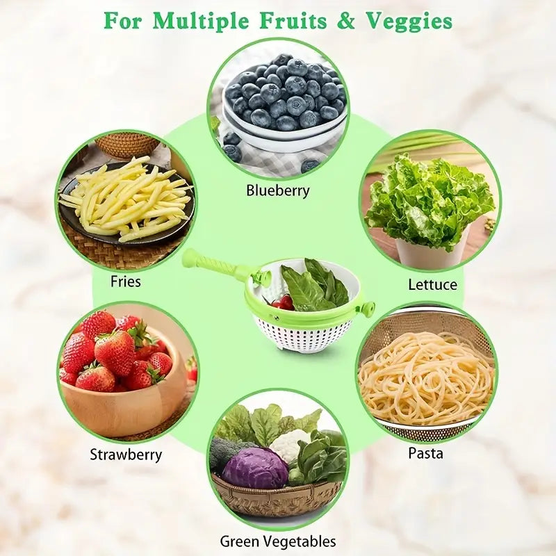 2-in-1 Vegetable Drain Basket with Spinner