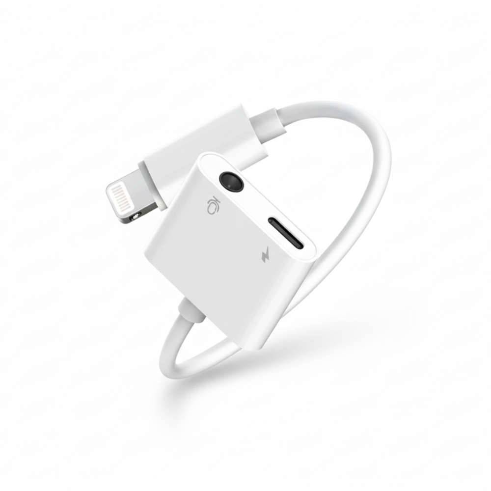 2-in-1 iPhone 3.5mm audio splitter for charging and music