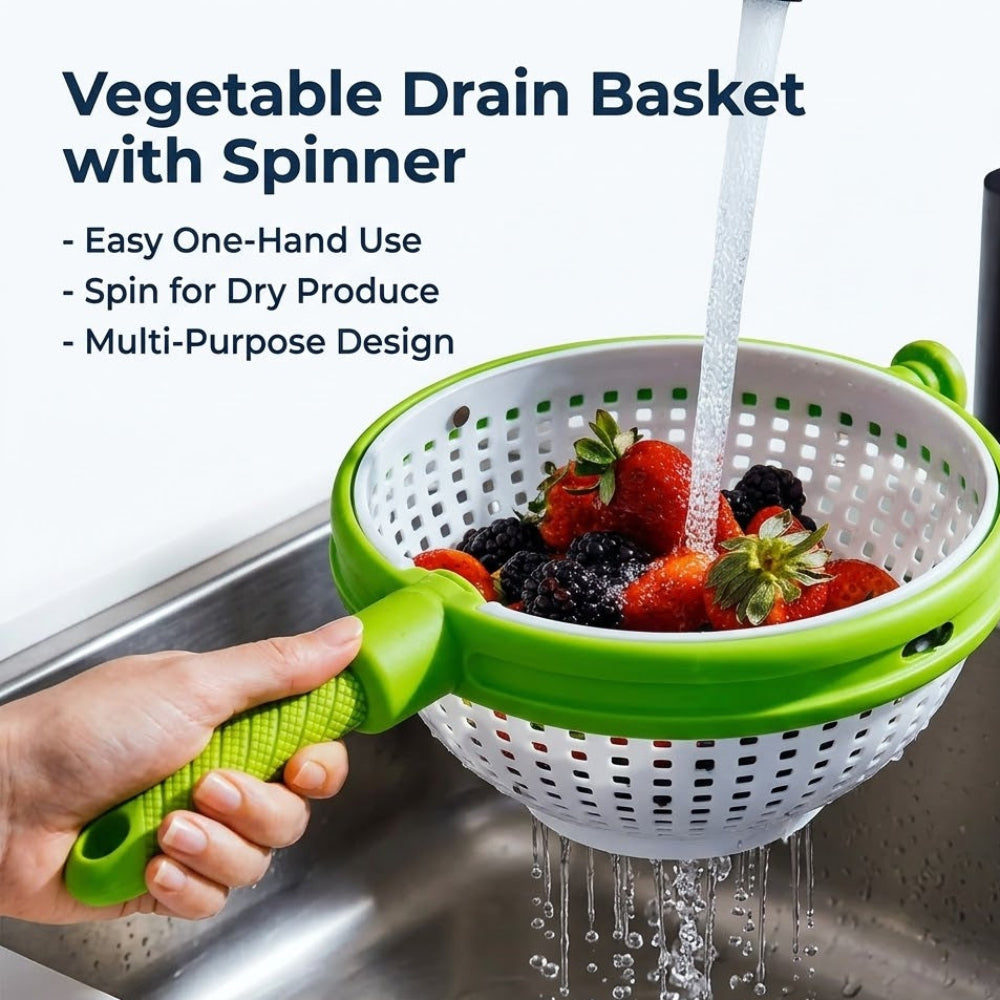 2-in-1 Fruit & Vegetable Draining Basket with Spinner
