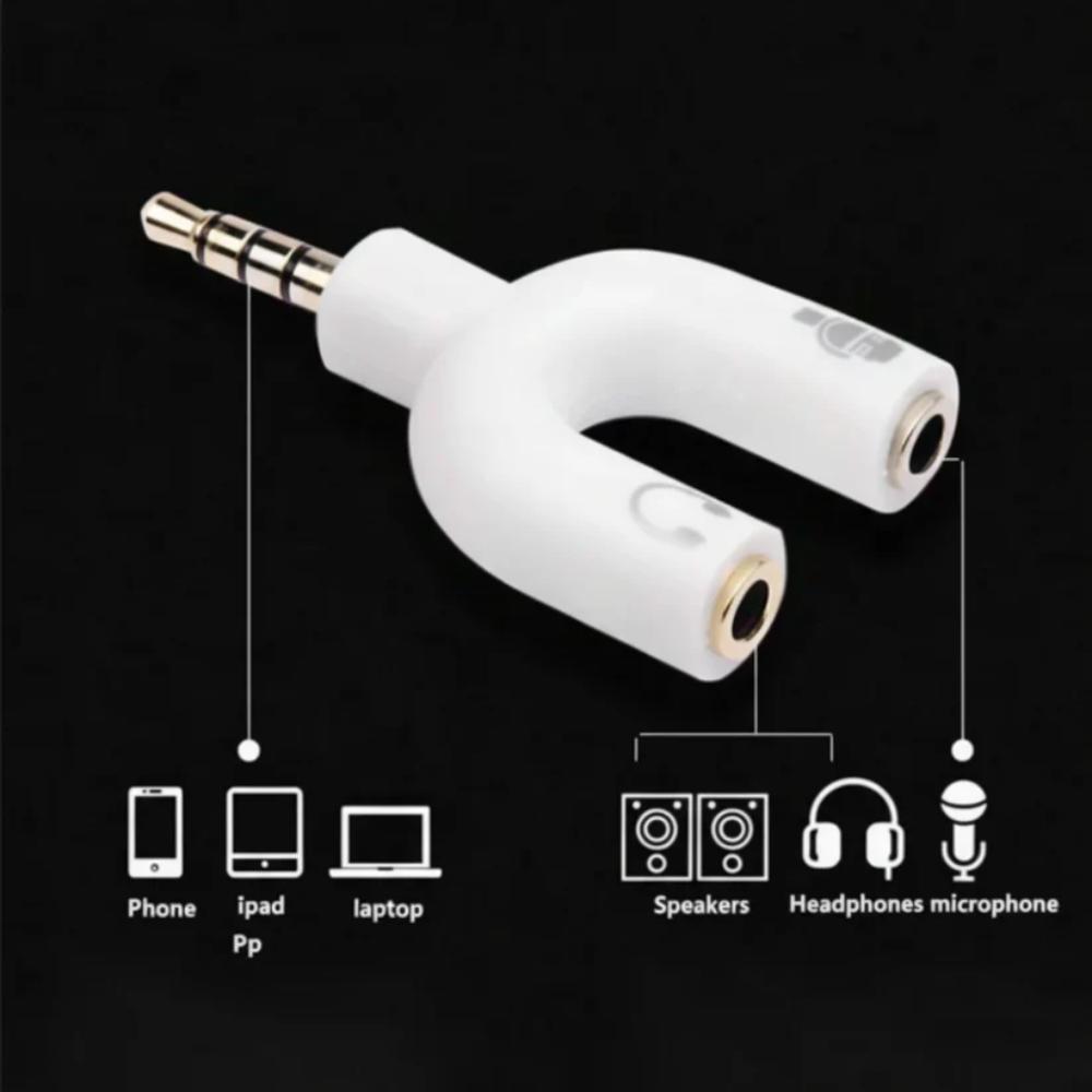 3.5mm Audio Jack To Headphone Microphone Splitter Adapter, useful connector for calls and audio in Pakistan