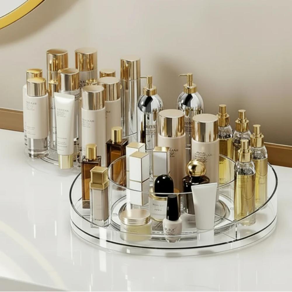 360° Rotating Makeup Organizer, practical storage tray for dressing table in Pakistan