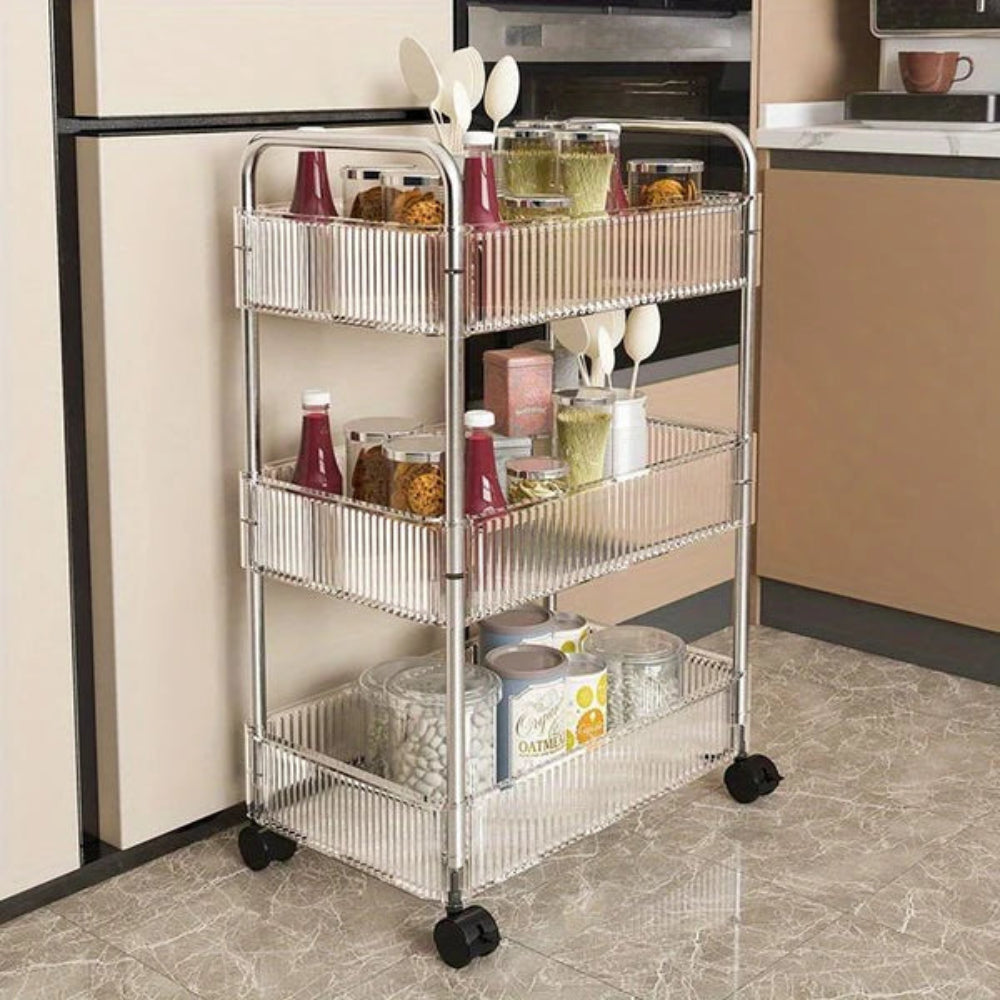 3 tier acrylic storage cart for home organization