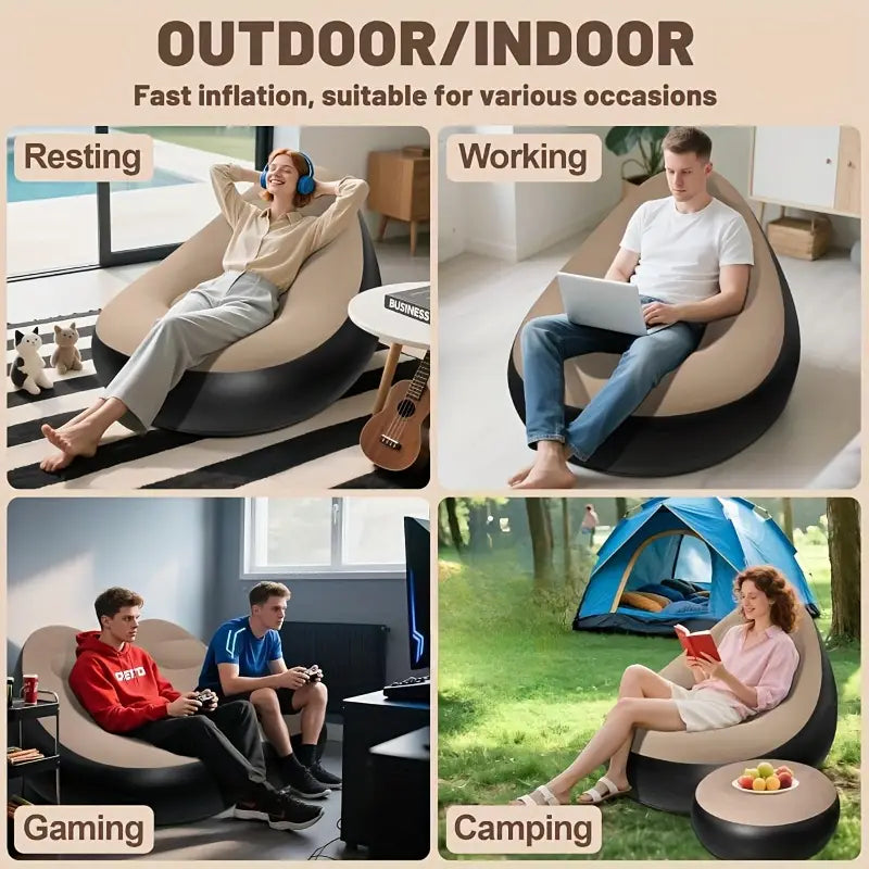 Luxury Inflatable Sofa with Footrest