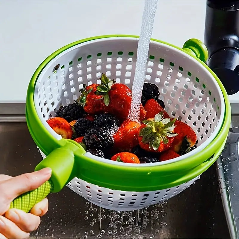 2-in-1 Vegetable Drain Basket with Spinner