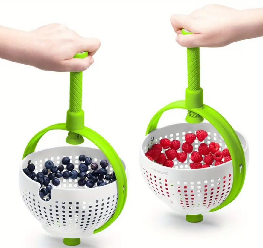 2-in-1 Vegetable Drain Basket with Spinner