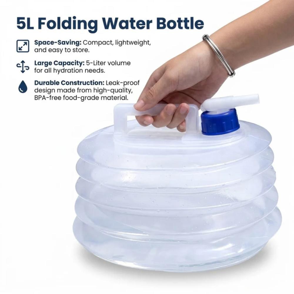 5L Folding Water Bottle for Outdoor, Travel & Camping, portable water container in Pakistan