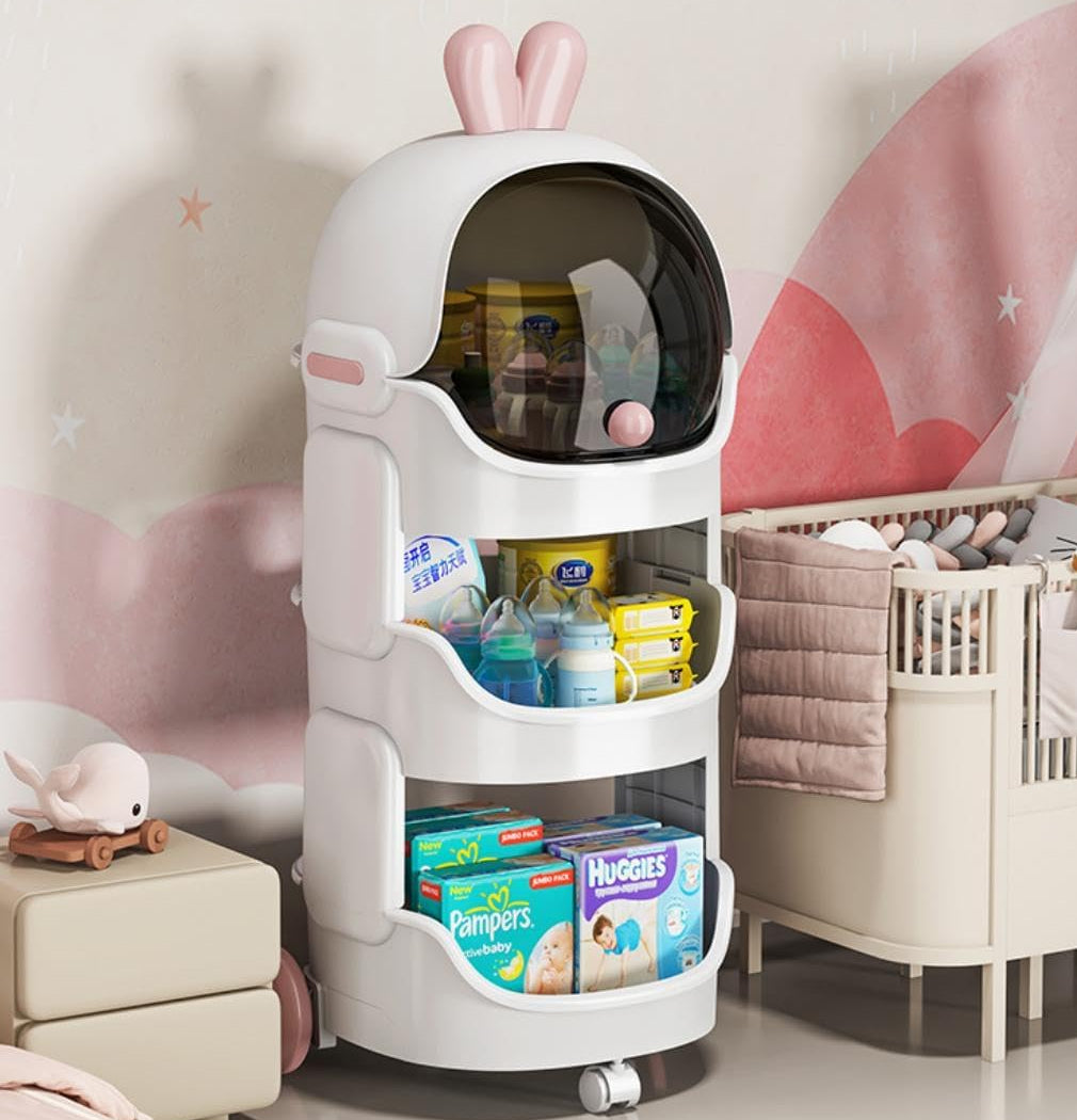 3-Tier Baby Storage Cart with Wheels