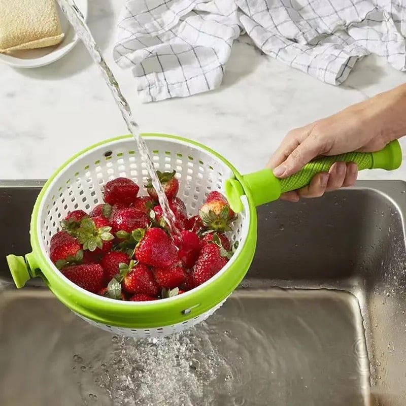 2-in-1 Vegetable Drain Basket with Spinner