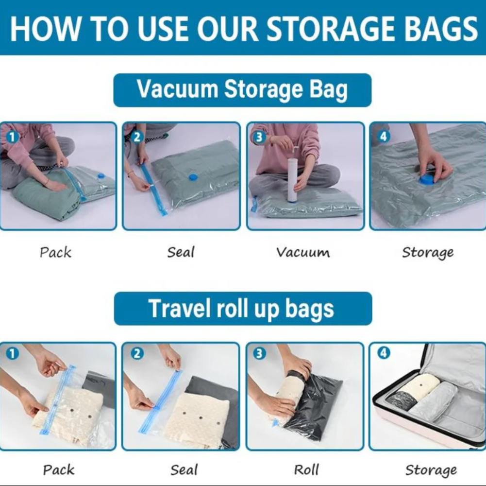 Vacuum Storage Bags, practical storage solution for seasonal clothes in Pakistan