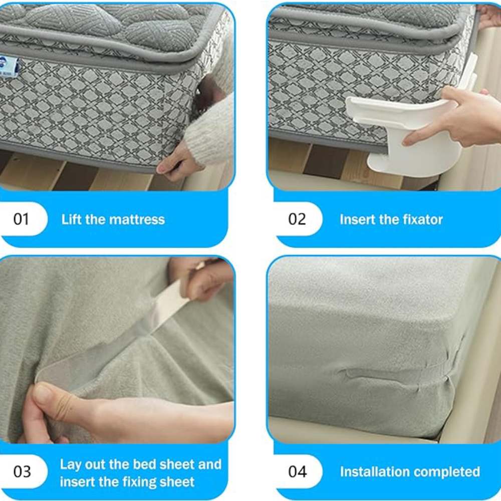 4-Pcs Bed Sheet Holder & Corner Clips, simple bed sheet fasteners for mattress corners in Pakistan