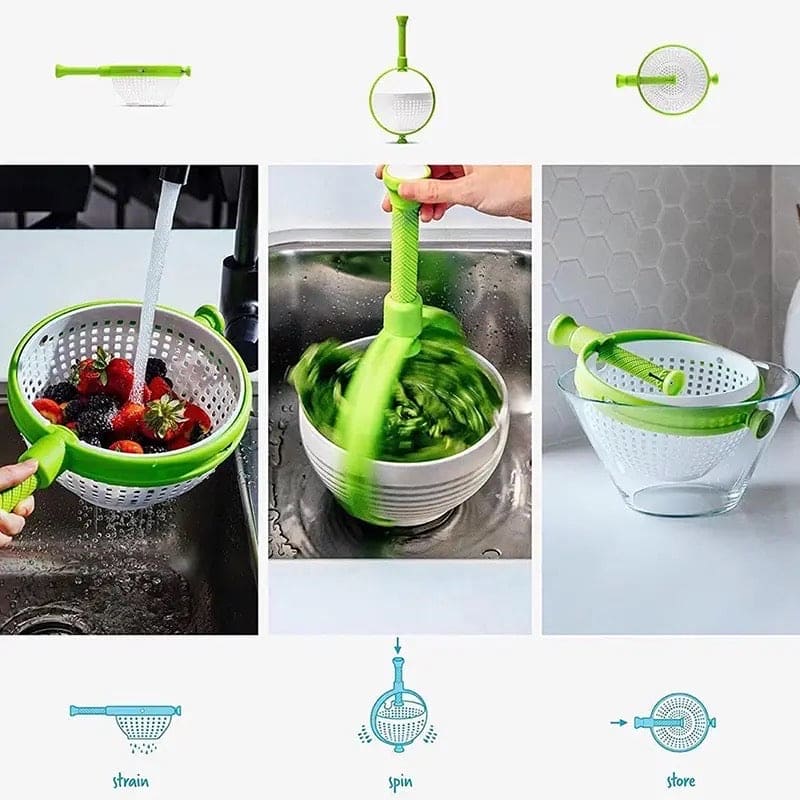 2-in-1 Vegetable Drain Basket with Spinner