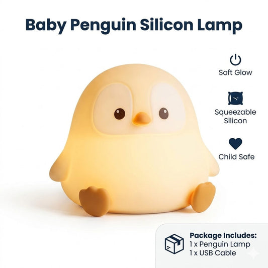 Baby Penguin Silicon Lamp Rechargeable LED Night Light