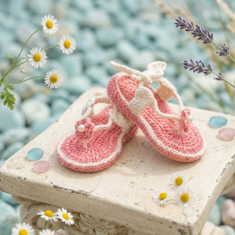Handmade crochet baby shoes perfect for baby shower gift
