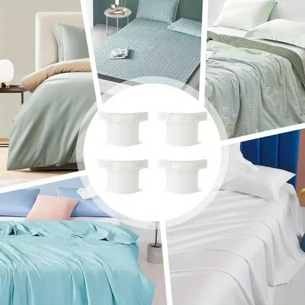 4-Pcs Bed Sheet Holder & Corner Clips, adjustable bed sheet corner straps for daily bedding use in Pakistan