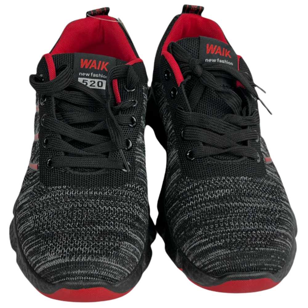 Comfortable black mesh sneakers for men featuring lightweight design, cushioned insole, and durable grip outsole.