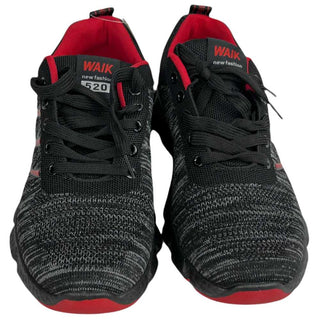 Comfortable black mesh sneakers for men featuring lightweight design, cushioned insole, and durable grip outsole.