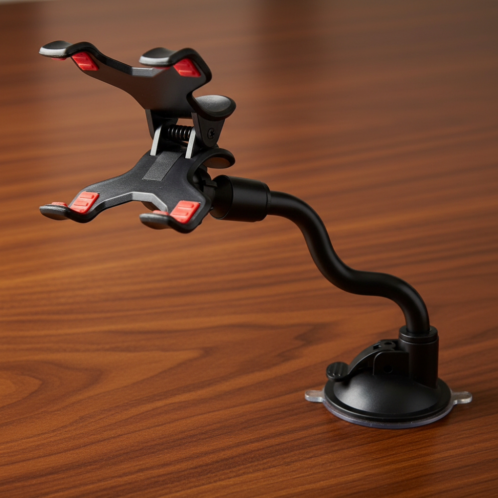 Car phone holder with strong grip securely holding smartphone