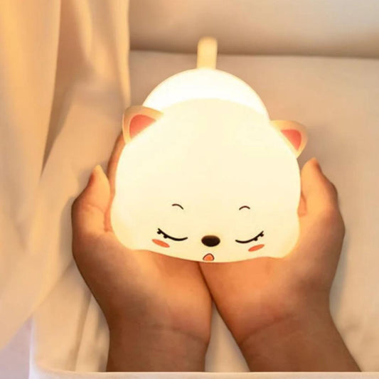 Snoring Cat Silicon Lamp, cute cat shape night light for home decor in Pakistan