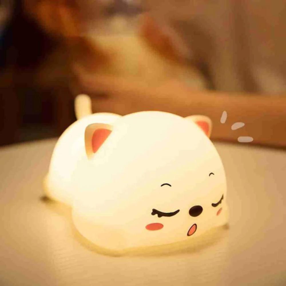 Snoring Cat Silicon Lamp, simple soft glow lamp for sleep and comfort in Pakistan