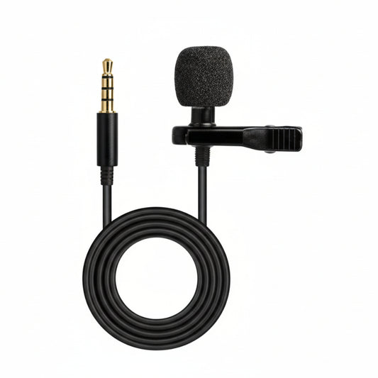 Clip-on collar microphone 3.5mm for clear voice recording