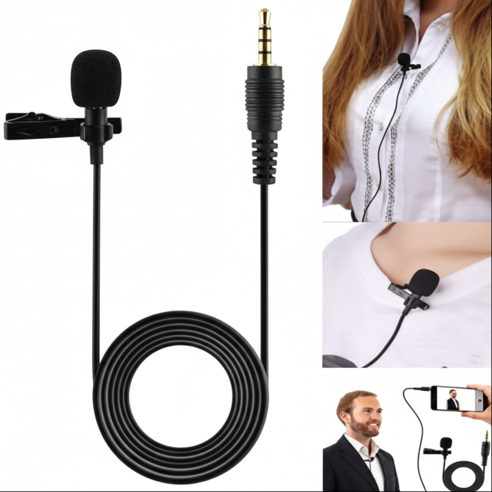 Clip-on lapel microphone showing strong clip and mic head