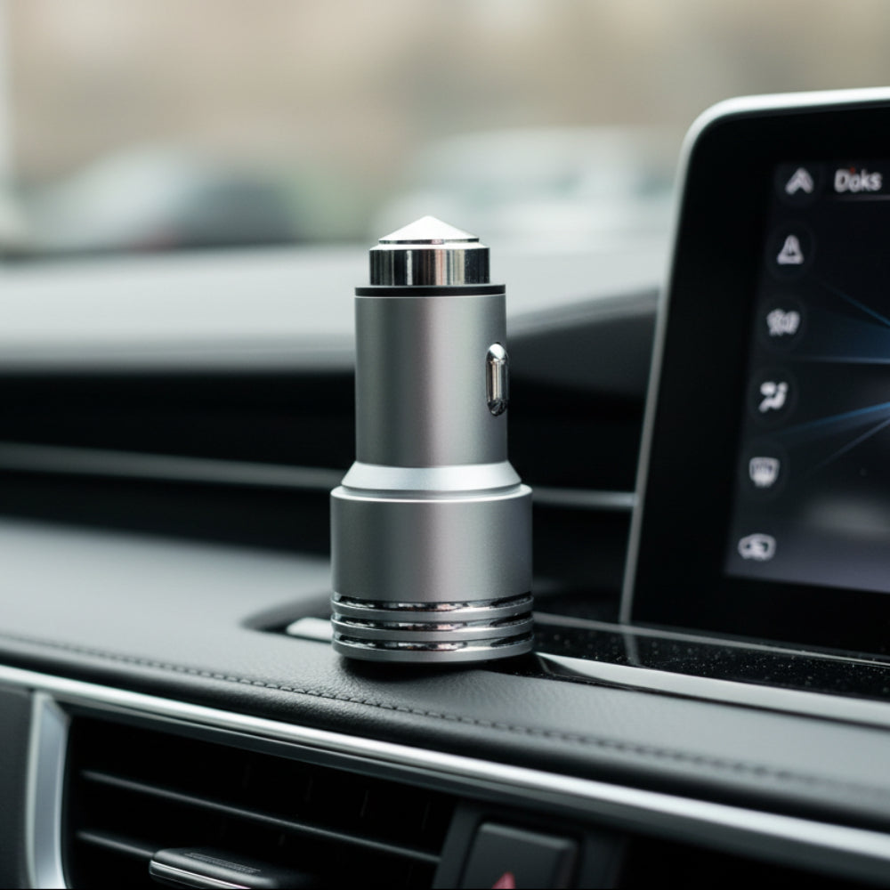 Compact bullet design USB car charger suitable for all vehicles