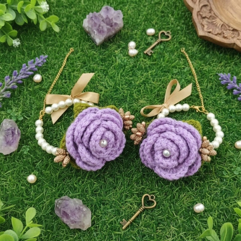 Light purple crochet gajra for wrist and hair styling