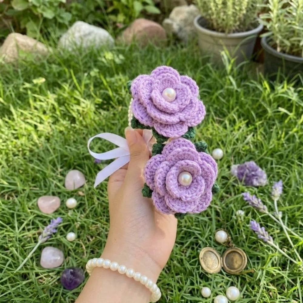 Desi handmade crochet gajra light purple traditional wear