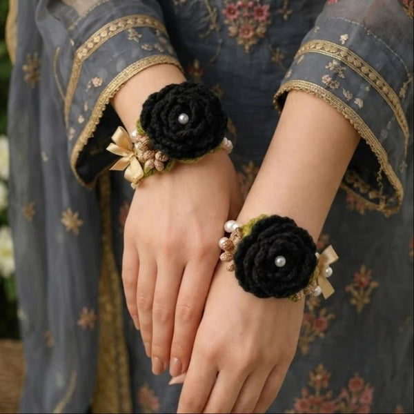 Handmade Crochet Gajry - Black