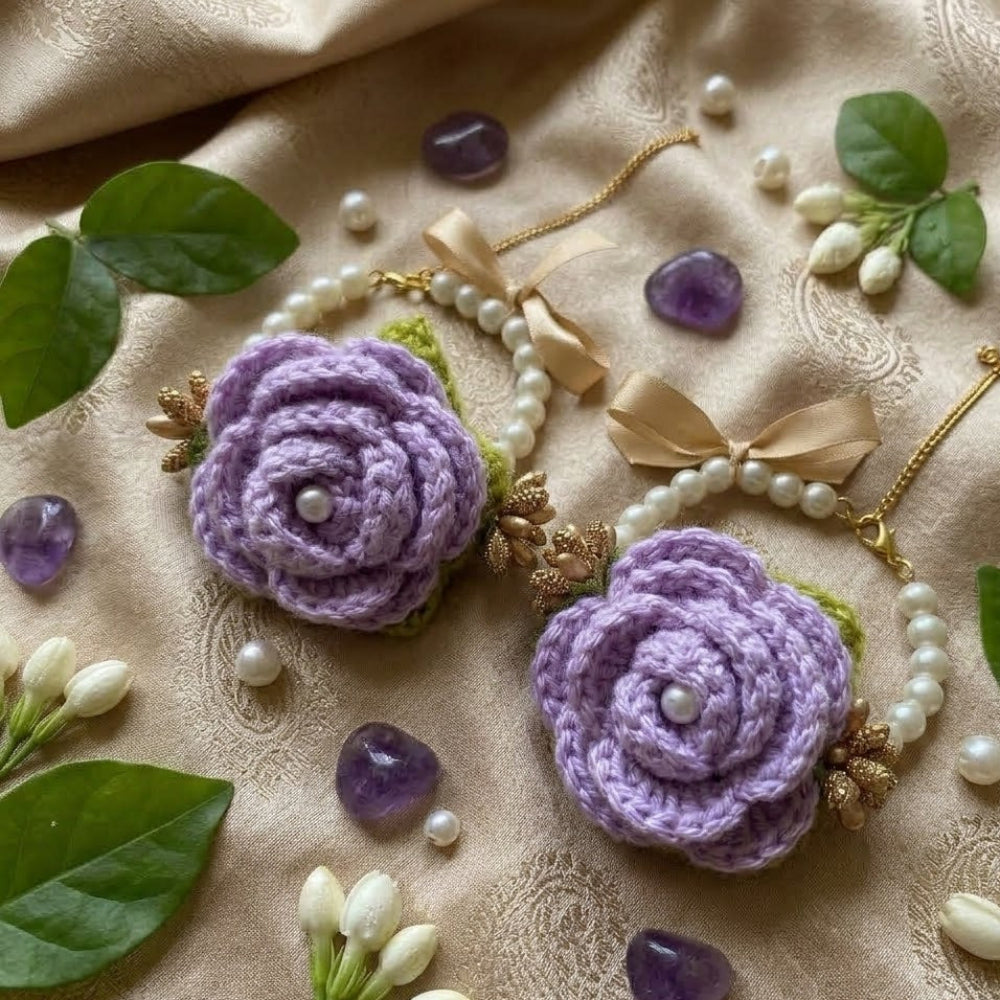 Light purple crochet gajra for wedding and bridal look