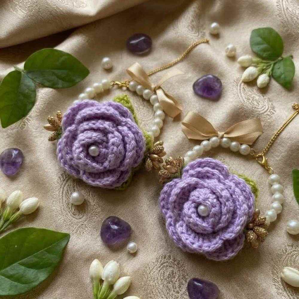 Crochet Light Purple Gajry for Girls, stylish and attractive handmade wrist accessory for young girls in Pakistan