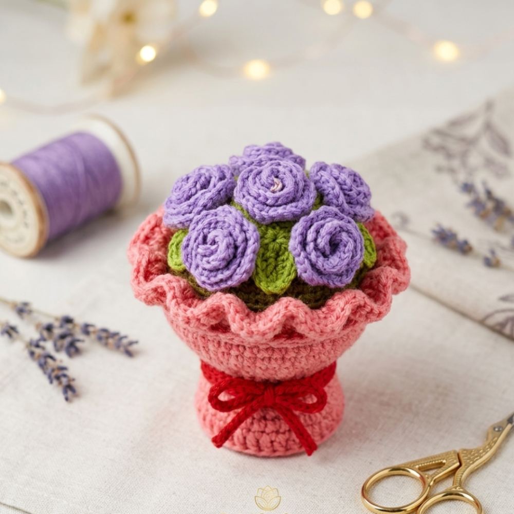 Crochet Reversible Doll Flower Bouquet, soft handmade crochet doll that turns into flower bouquet for gifts in Pakistan