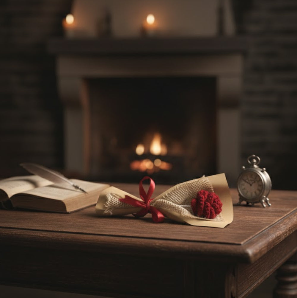 Crochet rose bouquet for home decoration