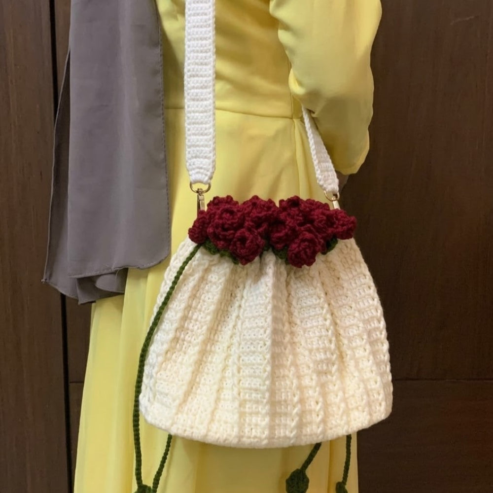 Crochet flower bag gift for girls and women