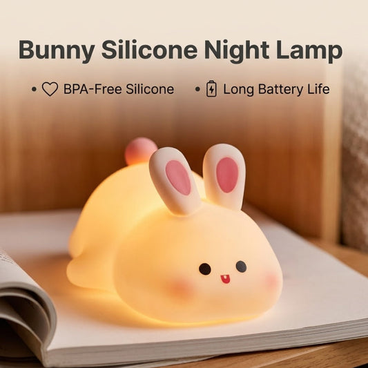 Cute Bunny Silicone Lamp Rechargeable LED Night Light