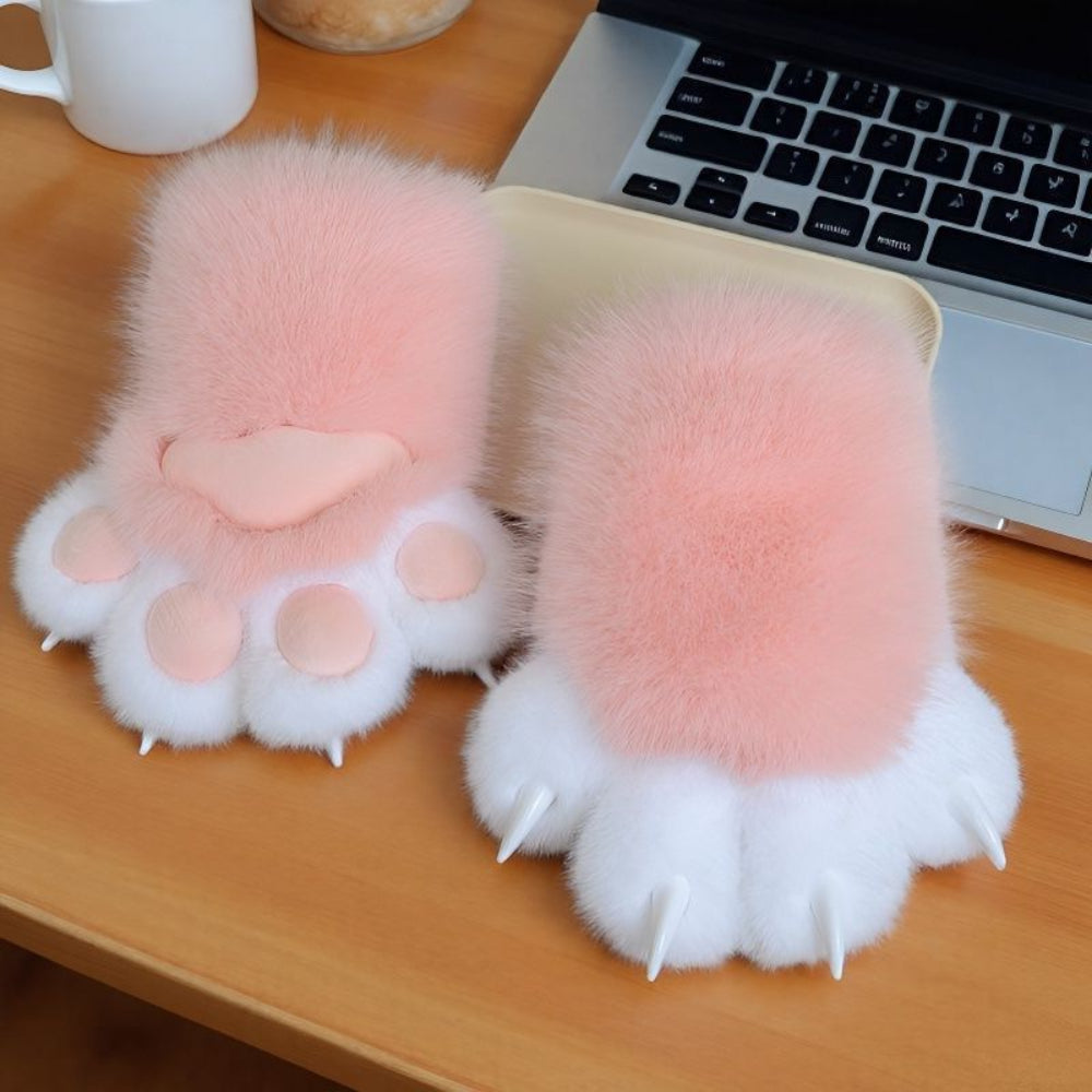 Cute cat paw gloves gift for kids and teens