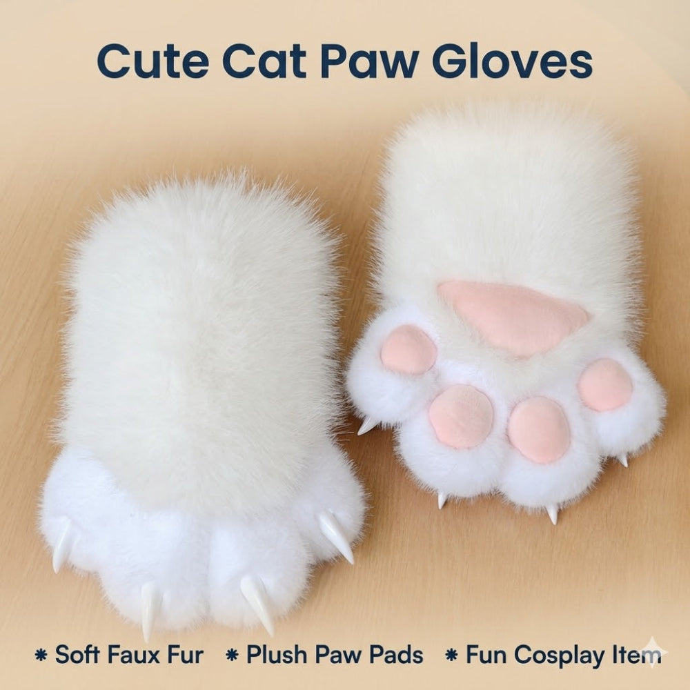Cute Cat Paw Gloves with Fun Whistle Sound & Nails
