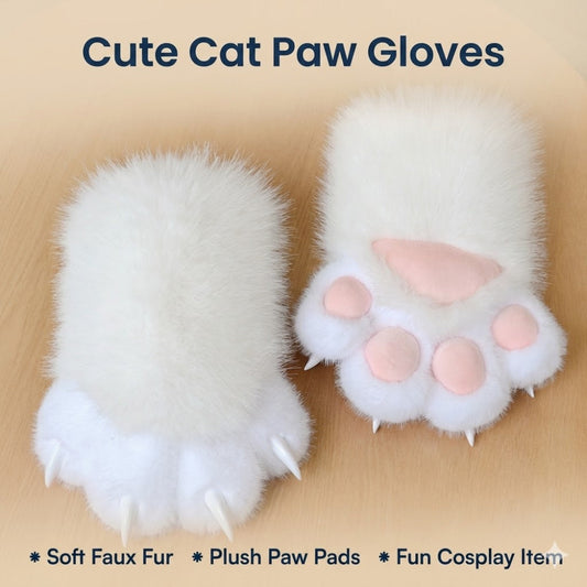 Cute Cat Paw Gloves with Fun Whistle Sound & Nails