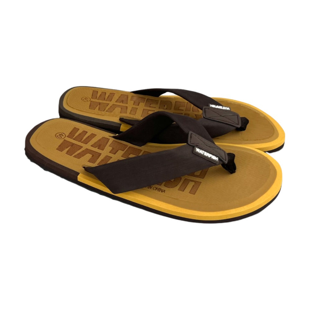 Lightweight men's flip flops with a cushioned footbed, durable outsole, and comfortable strap for regular daily use.