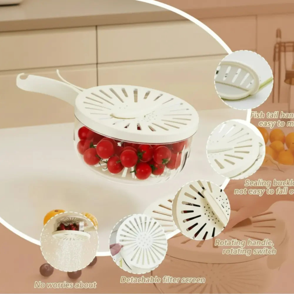 Durable plastic drainer and strainer bowl for daily kitchen use