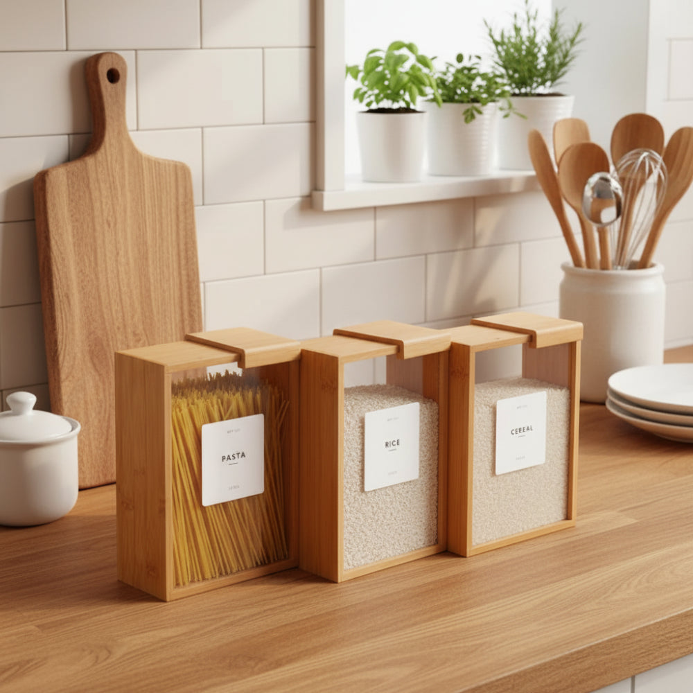 Durable wood grain storage box long lasting design