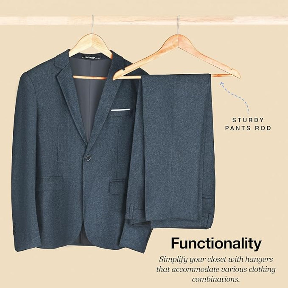 Durable wooden clothes hangers for long term use