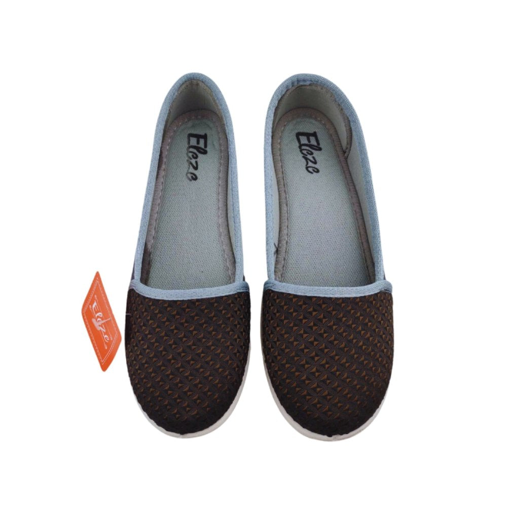 Brown slip-on women's shoes with a lightweight build, soft interior, and durable sole for work and casual outings.
