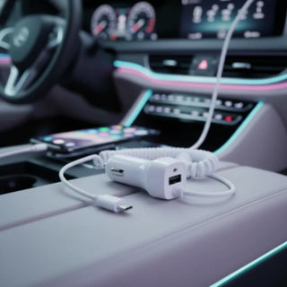 USB Fast Car Charger with Stretchable Micro USB Cable, compact car charger for daily use in Pakistan