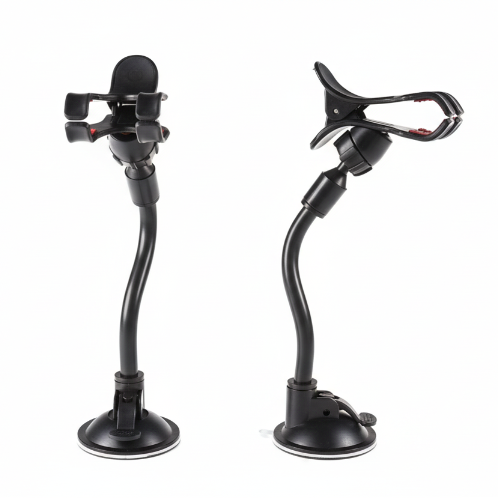 Flexible soft tube car phone holder adjustable to any viewing angle