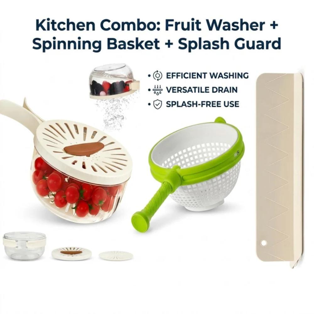 Fruit Washer + Spinning Basket + Splash Guard