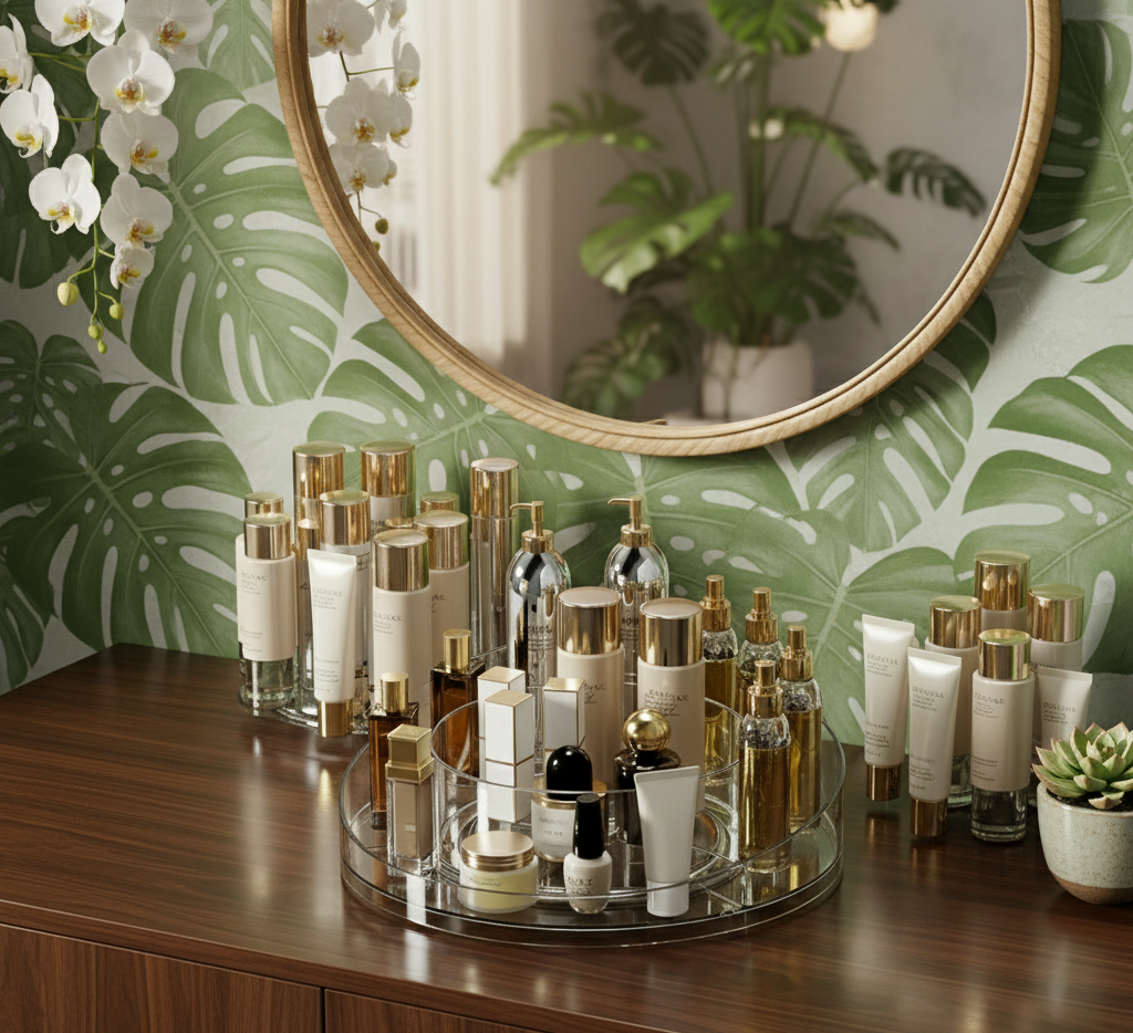 360° Rotating Makeup Organizer Tray